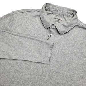 UNTUCKit Polo Shirt Mens XL Gray Solid‎ Cotton Tagless Long Sleeve Casual Top